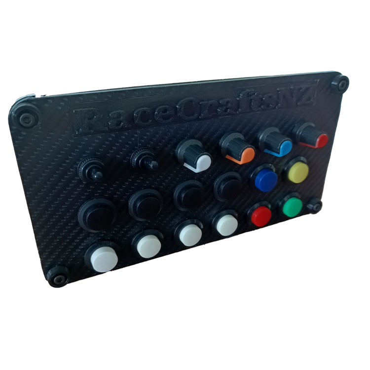 RaceCraftsNZ Panel Series - Large Panel, 12x Buttons, 2x Switch, 4x Potentiometer