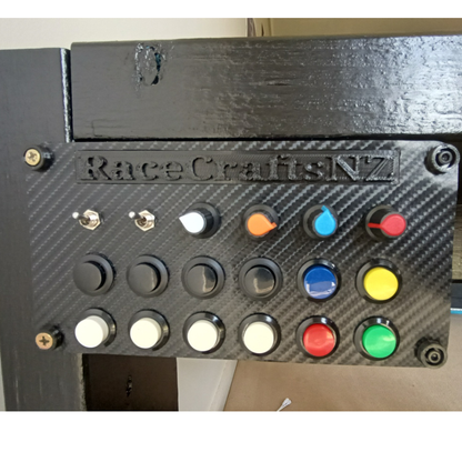 RaceCraftsNZ Panel Series - Large Panel, 12x Buttons, 2x Switch, 4x Potentiometer