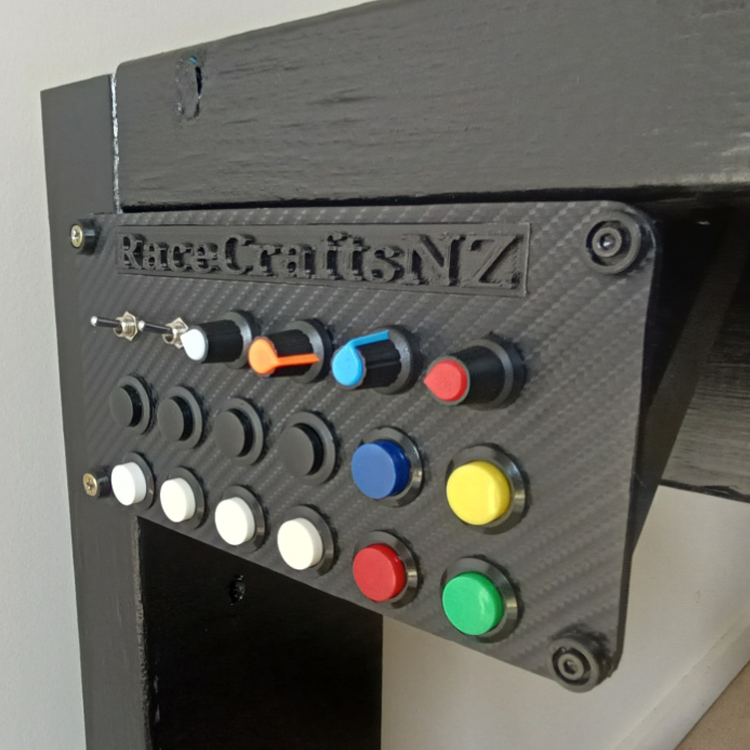 RaceCraftsNZ Panel Series - Large Panel, 12x Buttons, 2x Switch, 4x Potentiometer