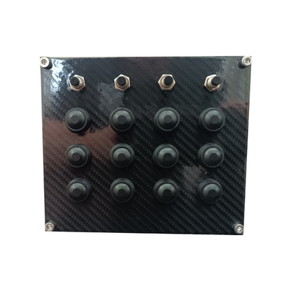 Racecrafts NZ PRO1 Series Button Box - 16 Momentary buttons, Mounting Holes, Vinyl Covered Faceplate