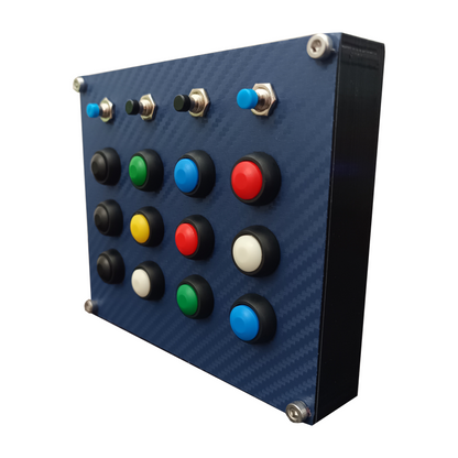 Racecrafts NZ PRO1 Series Button Box - 16 Momentary buttons, Mounting Holes, Vinyl Covered Faceplate