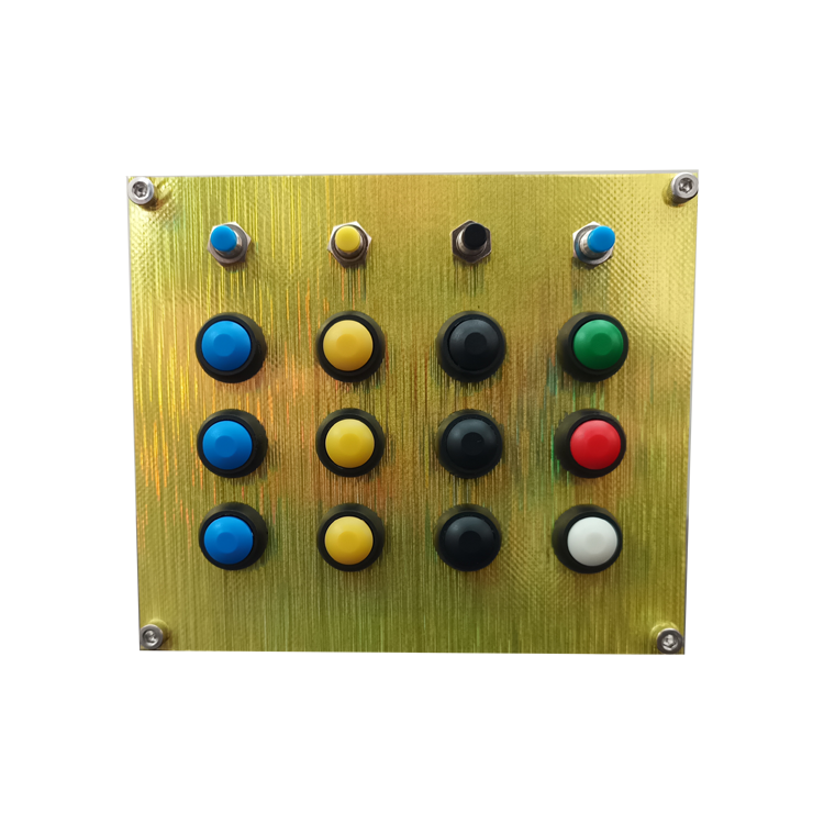 Racecrafts NZ PRO1 Series Button Box - 16 Momentary buttons, Mounting Holes, Vinyl Covered Faceplate