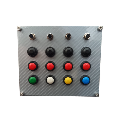 Racecrafts NZ PRO1 Series Button Box - 16 Momentary buttons, Mounting Holes, Vinyl Covered Faceplate