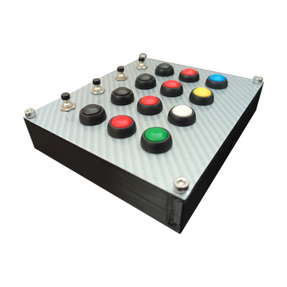 Racecrafts NZ PRO1 Series Button Box - 16 Momentary buttons, Mounting Holes, Vinyl Covered Faceplate