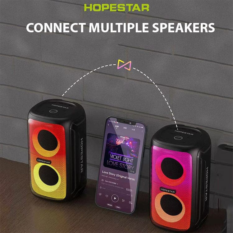 Hopestar Party 110 Mini 16W Bluetooth Speaker, Big 6000mAh Battery, TWS, Flowing LED Lights