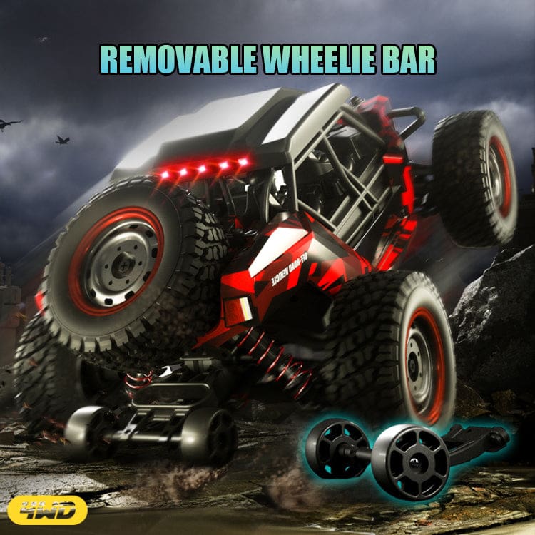 JJRC 4WD RC Buggy, Up to 38km/h, RC390 Carbon Brush Motor, Metal parts, LED Lights, Model Q141A