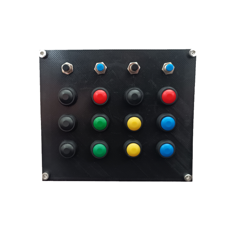 Racecrafts NZ PRO1 Series Button Box - 16 Momentary buttons, Mounting Holes, Vinyl Covered Faceplate