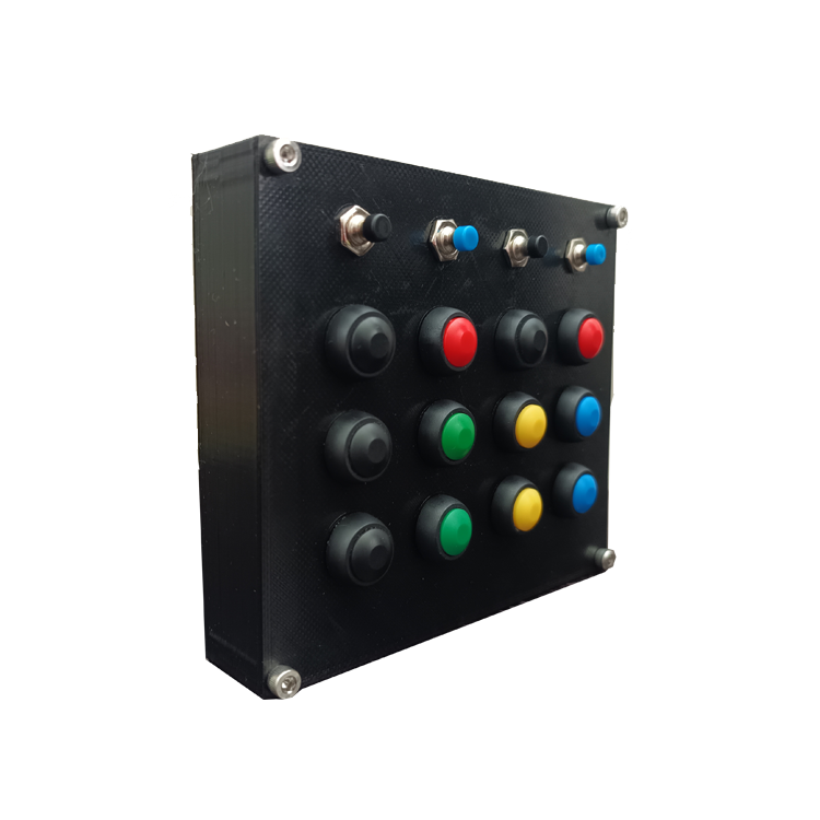 Racecrafts NZ PRO1 Series Button Box - 16 Momentary buttons, Mounting Holes, Vinyl Covered Faceplate