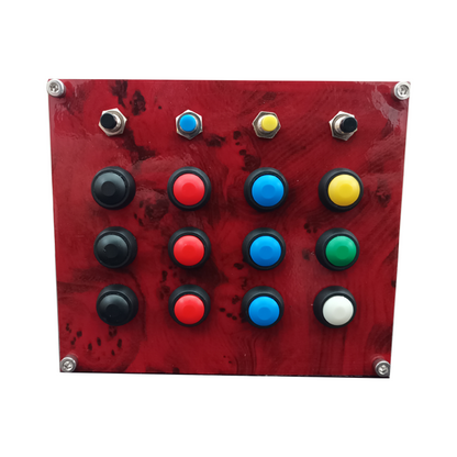 Racecrafts NZ PRO1 Series Button Box - 16 Momentary buttons, Mounting Holes, Vinyl Covered Faceplate