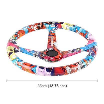 Sim Racing Graffiti Style Steering Wheel 35cm/70mm Bolt Spacing