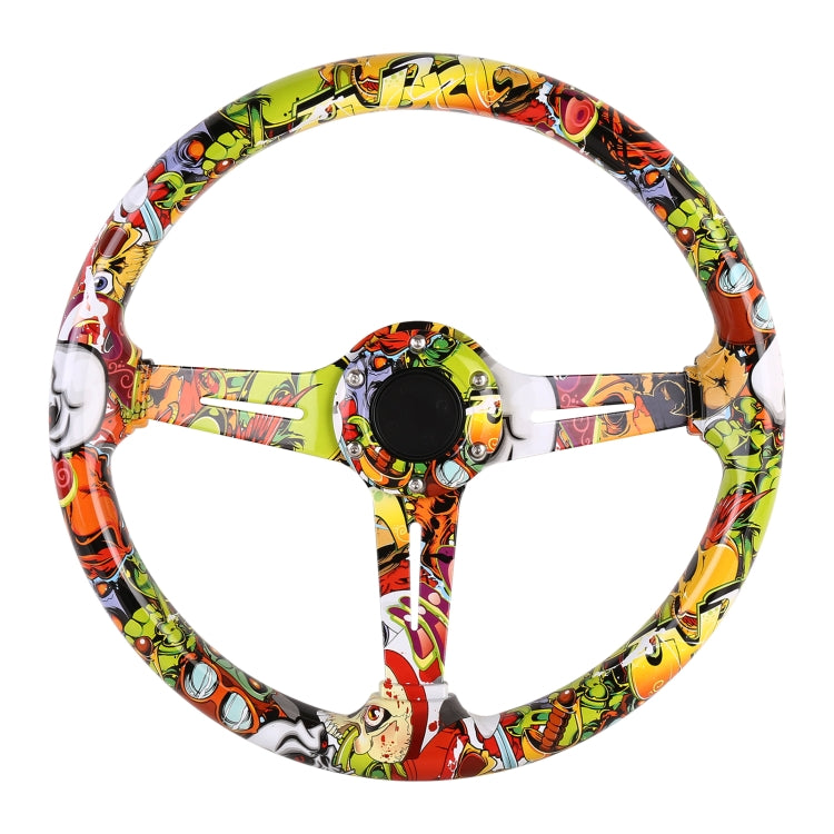 Sim Racing Graffiti Style Steering Wheel 35cm/70mm Bolt Spacing