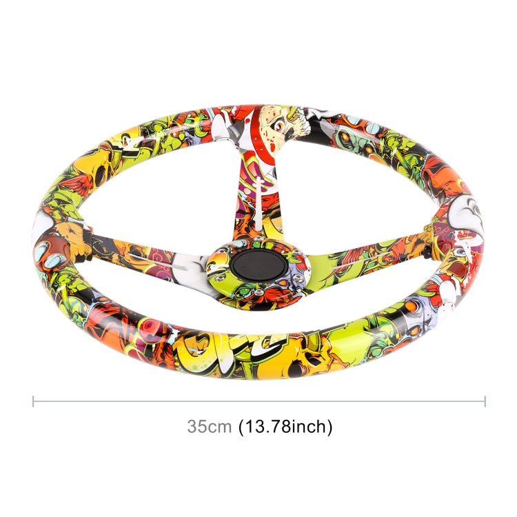 Sim Racing Graffiti Style Steering Wheel 35cm/70mm Bolt Spacing